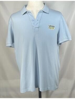 Lacoste 1/4 Button Regular Fit Logo Polo Shirt Blue Mens 2XL